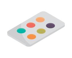 isometrische aquarellpalette vektor