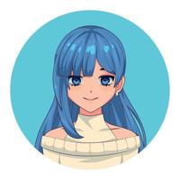 Anime-Mädchen-Charakter vektor