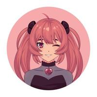 anime flicka avatar vektor