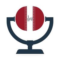 cricket trofén logotyp begrepp design. boll frekvens mall design. vektor