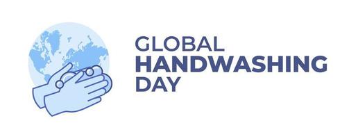 globaler handwaschtag poster vorlage vektor hintergrund banner illustration halten handhygiene feier im oktober