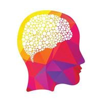 huvud med bubblor hjärna vektor illustration design. kvinna huvud och bubblor hjärna vektor ikon. sinne begrepp.