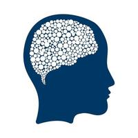 huvud med bubblor hjärna vektor illustration design. kvinna huvud och bubblor hjärna vektor ikon. sinne begrepp.