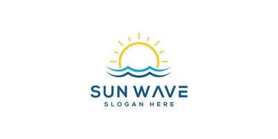 Sun Beach Logo Design Premium-Vektor vektor