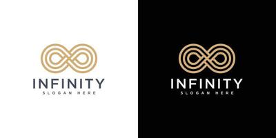 infinity tech-logotyp med linjekonststil vektor