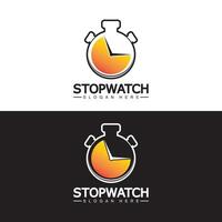 stoppur timer logotyp design vektor ikon symbol illustration mall