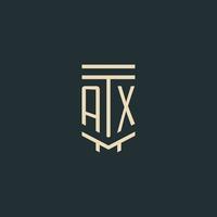 Axt-Anfangsmonogramm mit einfachen Strichgrafik-Säulen-Logo-Designs vektor