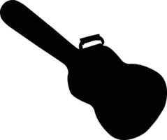 Akustikgitarrenkoffer-Silhouette auf weißem Hintergrund. Gitarrenkoffer Zeichen. flacher Stil. vektor