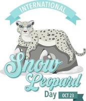 internationell snö leopard logotyp begrepp vektor