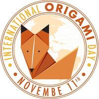 internationales Origami-Tag-Logo-Design vektor