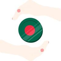 bangladesch handgezeichnete flagge, bangladesch taka handgezeichnet vektor