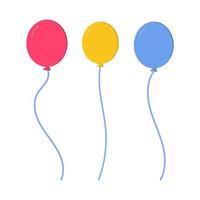 Stellen Sie bunte Luftballons ein. für grußkarte, einladung, geburtstagsfeier. Vektor. vektor