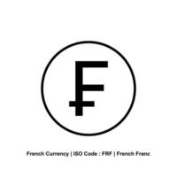 französische währung, frankreich geld symbol symbol. französischer Franc, frf. Vektor-Illustration vektor