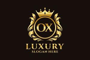 Royal Luxury Logo-Vorlage mit anfänglichem Ochsenbuchstaben in Vektorgrafiken für luxuriöse Branding-Projekte und andere Vektorillustrationen. vektor