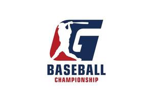 brev g med baseboll logotyp design. vektor design mall element för sport team eller företags- identitet.