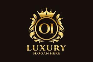 Initial Oi Letter Royal Luxury Logo Vorlage in Vektorgrafiken für luxuriöse Branding-Projekte und andere Vektorillustrationen. vektor