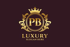 königliche luxus-logo-vorlage mit anfänglichem pb-buchstaben in vektorkunst für luxuriöse branding-projekte und andere vektorillustrationen. vektor