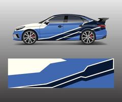 Auto-Wrap-Aufkleber-Design-Vektor. grafische abstrakte renndesigns für fahrzeug, rennen, abenteuerschablonendesignvektor vektor