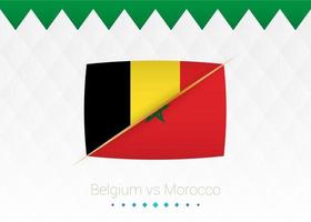 Fußballnationalmannschaft Belgien gegen Marokko. Fußball 2022 Spiel gegen Symbol. vektor