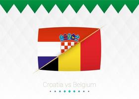 Fußballnationalmannschaft Kroatien gegen Belgien. Fußball 2022 Spiel gegen Symbol. vektor