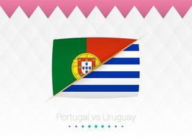 nationell fotboll team portugal mot uruguay. fotboll 2022 match mot ikon. vektor