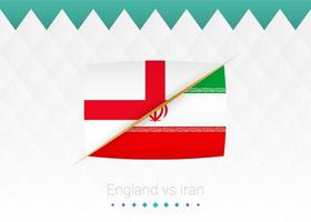 Fußballnationalmannschaft england gegen iran. Fußball 2022 Spiel gegen Symbol. vektor