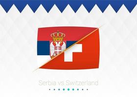Fußballnationalmannschaft serbien vs schweiz. Fußball 2022 Spiel gegen Symbol. vektor