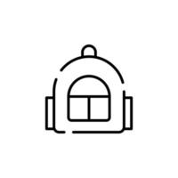 Rucksack, Schule, Rucksack, Rucksack gepunktete Linie Symbol Vektor Illustration Logo Vorlage. für viele Zwecke geeignet.