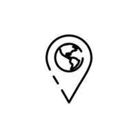 värld, jorden, global prickad linje ikon vektor illustration logotyp mall. lämplig för många syften.