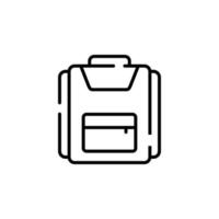 Rucksack, Schule, Rucksack, Rucksack gepunktete Linie Symbol Vektor Illustration Logo Vorlage. für viele Zwecke geeignet.