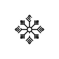 Winter, Schneefall, Schnee, Schneeflocke gepunktete Linie Symbol Vektor Illustration Logo Vorlage. für viele Zwecke geeignet.