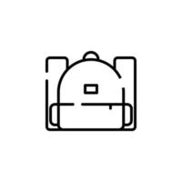 Rucksack, Schule, Rucksack, Rucksack gepunktete Linie Symbol Vektor Illustration Logo Vorlage. für viele Zwecke geeignet.