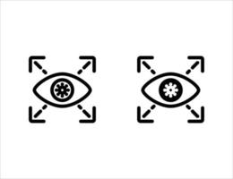 optisches Symbol. Umrisssymbol und solides Symbol vektor