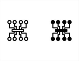Netzwerkverbindungssymbol. Umrisssymbol und solides Symbol vektor