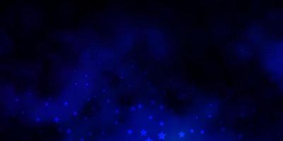 mörkblå vektorbakgrund med små och stora stjärnor. vektor