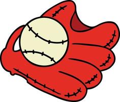 Cartoon-Doodle eines Baseballs und Handschuhs vektor