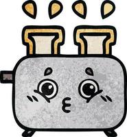 Retro-Grunge-Textur Cartoon eines Toasters vektor