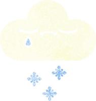 Cartoon-Schneewolke im Retro-Illustrationsstil vektor