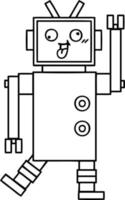 Strichzeichnung Cartoon verrückter Roboter vektor