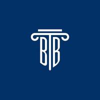 bb initiales Logo-Monogramm mit einfachem Säulensymbol vektor