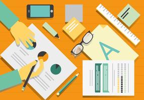 Gratis Vector Designers Desk Illustration