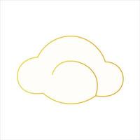 japanische wolke im chinesischen stil mit goldstrich isoliert auf weißem hintergrund, mondneujahrselement vektor