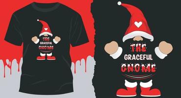 de graciös gnome bäst vektor design för jul t-shirt