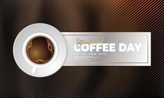 modernes und erstklassiges internationales Kaffeetag-Grußdesign vektor