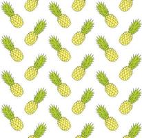 sömlös mönster av hand dragen ananas vektor