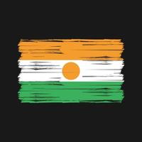 niger flagga borste. National flagga vektor