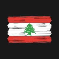 Bürste der libanon-Flagge. Nationalflagge vektor