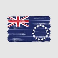 Flaggenbürste der Cookinseln. Nationalflagge vektor