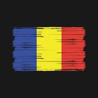 Rumänien flaggborste. National flagga vektor