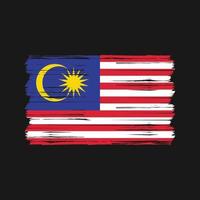 malaysia flaggborste. National flagga vektor